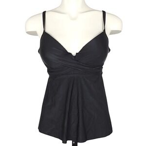 Time and Tru Black Swim Tankini Coverup Top